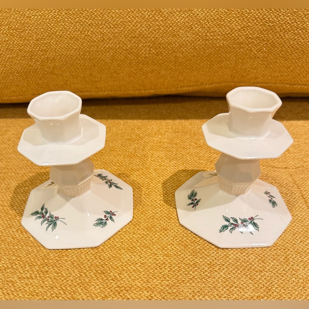 Set of 2 - NIKKO Christmastime - 4” Candle Holders